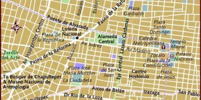 Centro historico میکسیکو شہر کا نقشہ