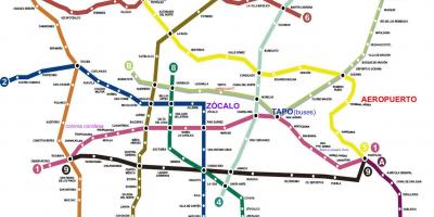 میکسیکو سٹی ٹرین کا نقشہ