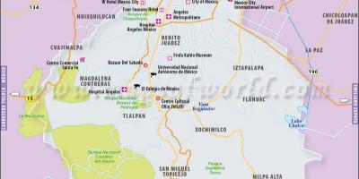 میکسیکو شہر کا نقشہ محل وقوع