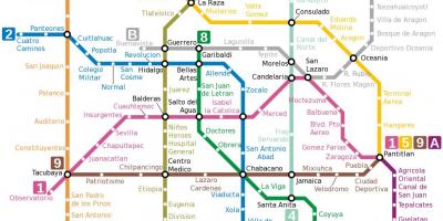 میکسیکو سٹی ٹیوب نقشہ