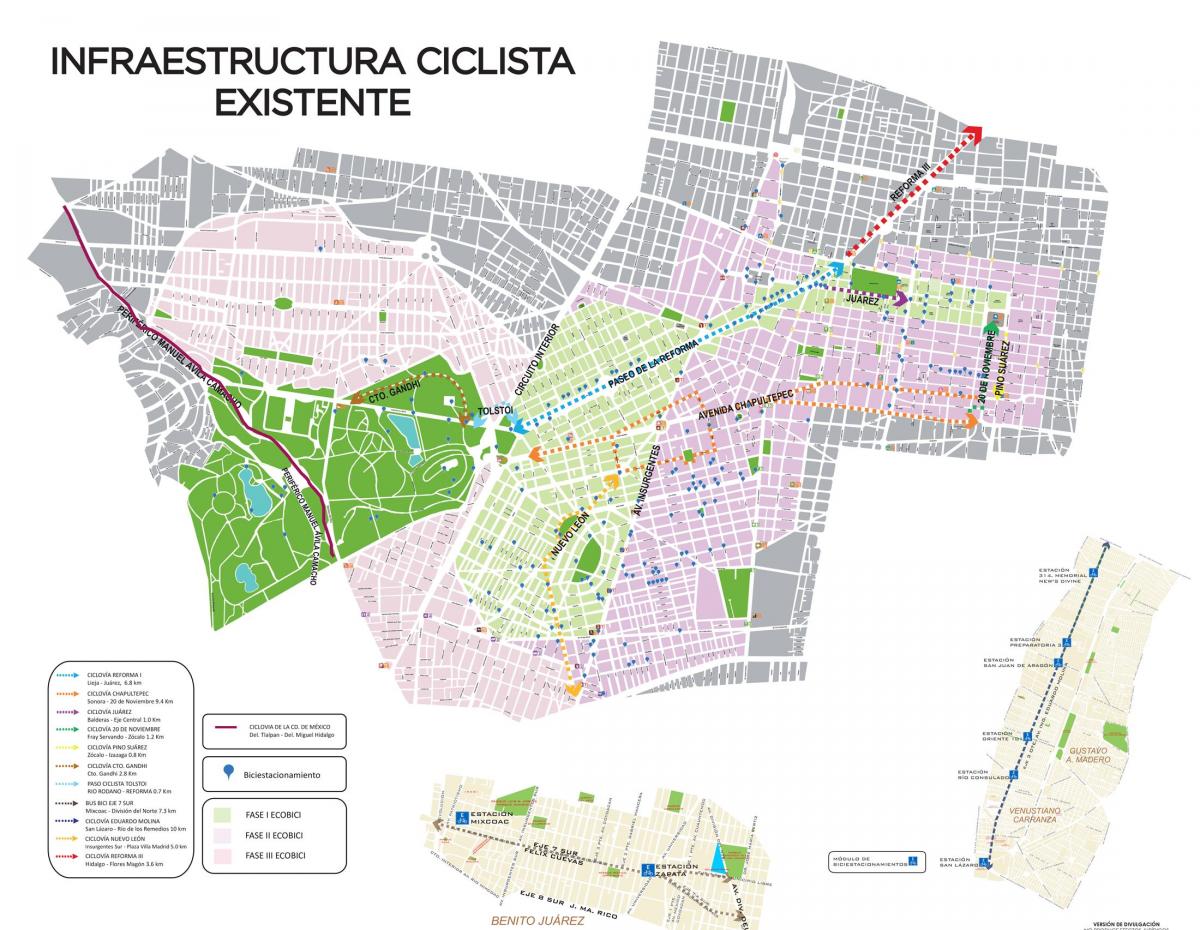 نقشہ میکسیکو کے شہر کی موٹر سائیکل