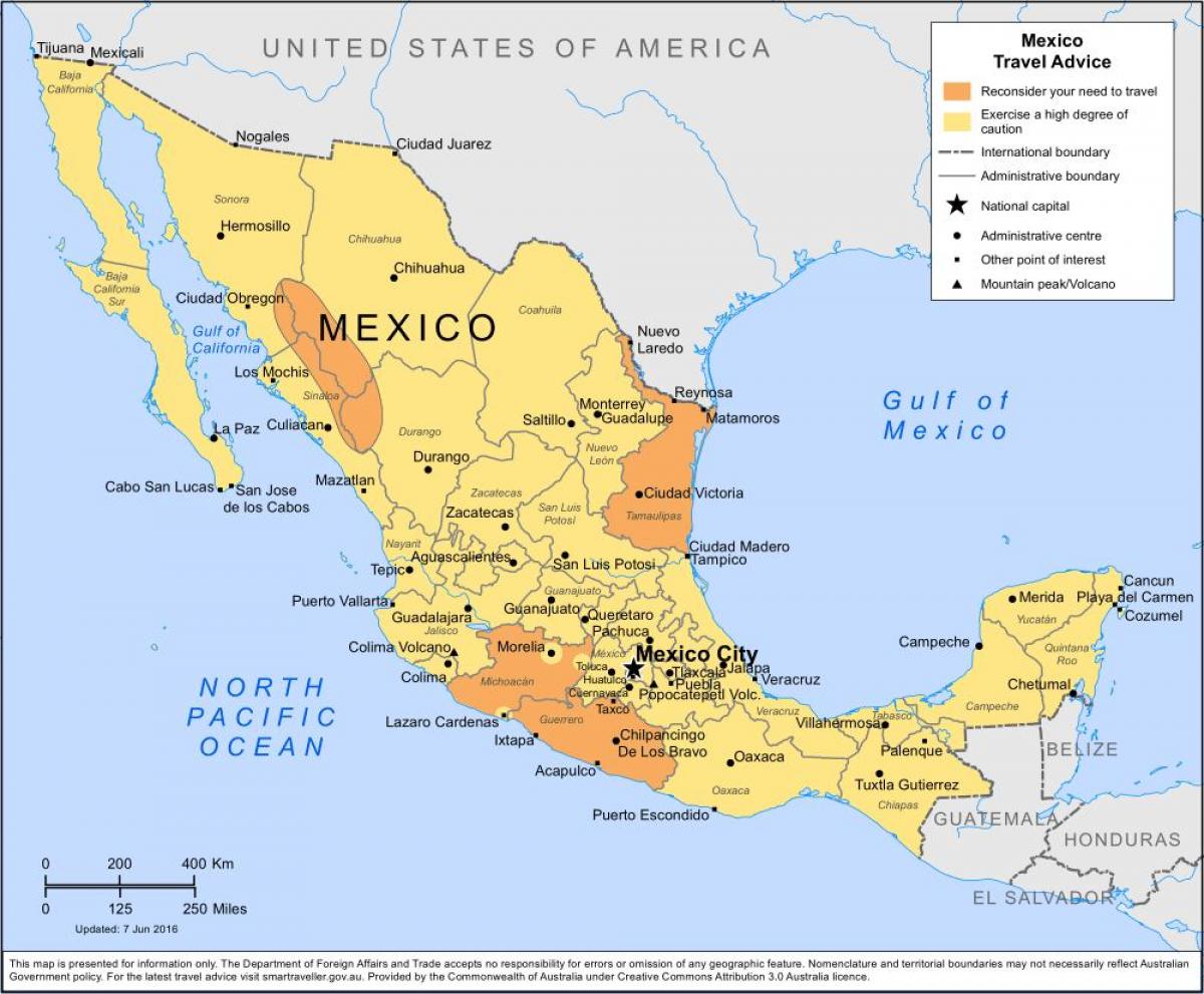 نقشہ میکسیکو کے شہر اور ارد گرد کے علاقوں