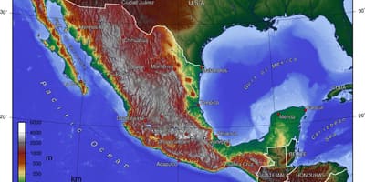 میکسیکو سٹی topographic نقشہ