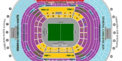 Estadio azteca بیٹھنے کا نقشہ